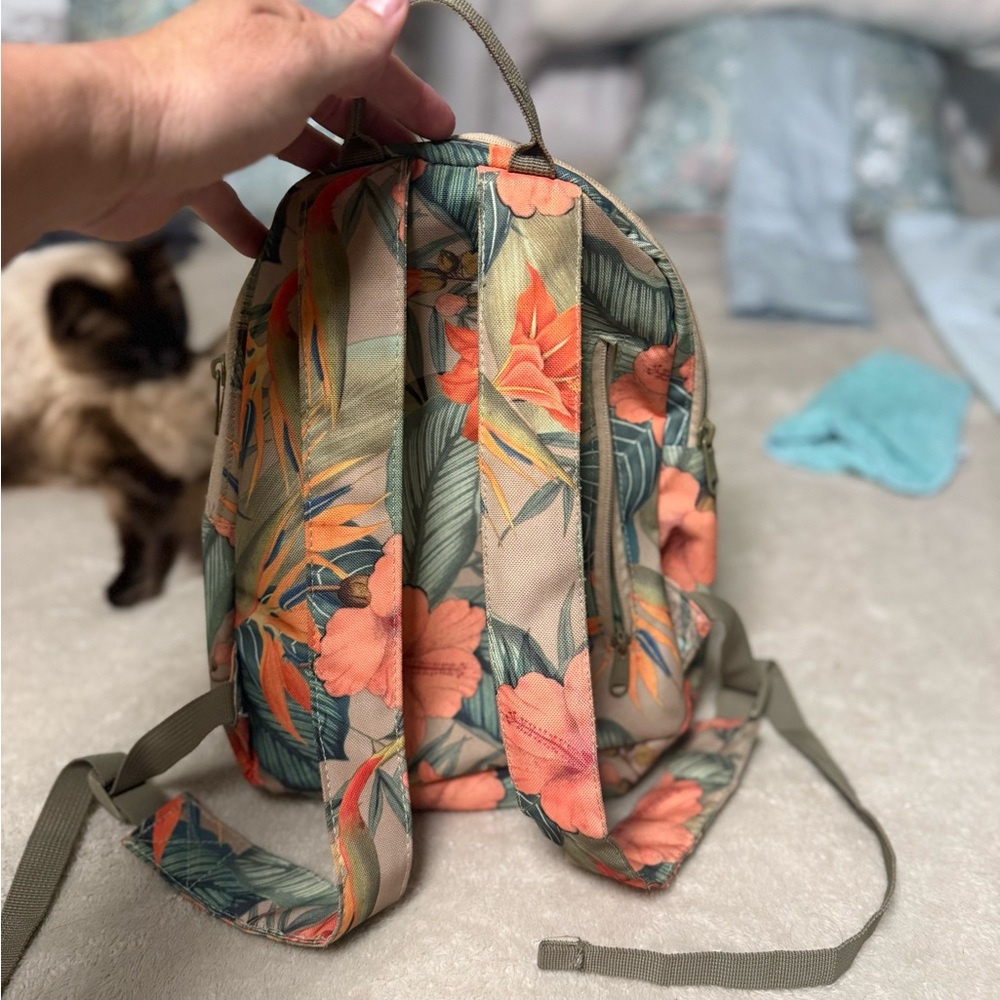 Dakine Floral Mini Backpack in Coral & Sage - Picture 3 of 7